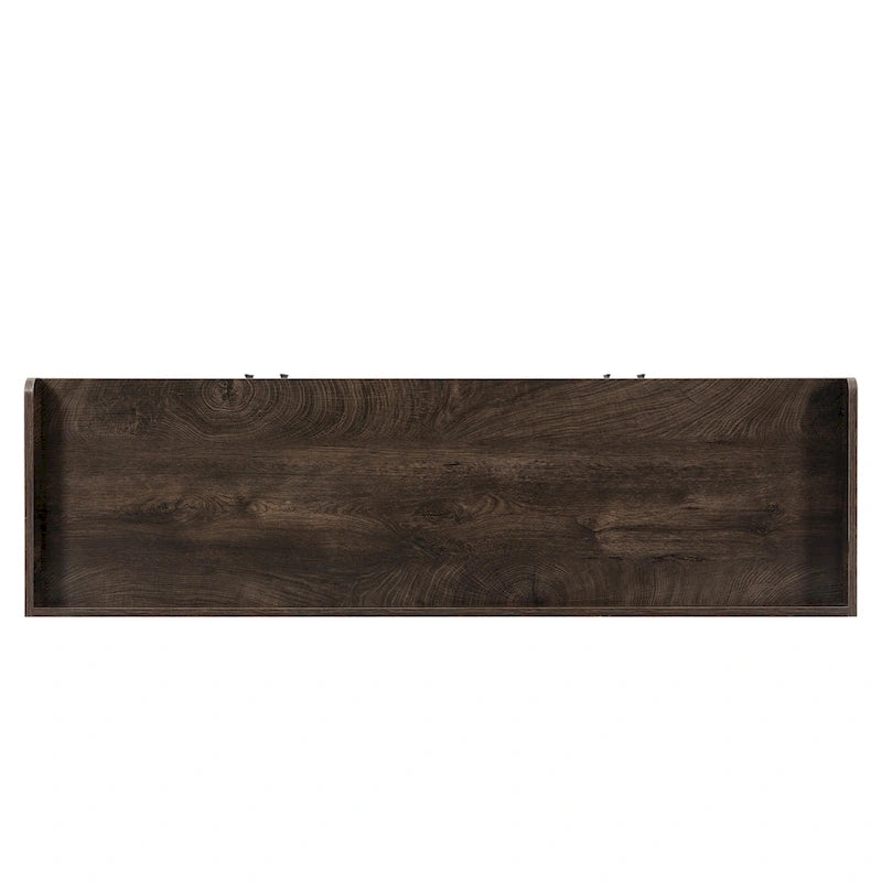 Spliced Panel Buffet Sideboard Cabinet with Open Shelf & Metal Handles – 55 Inch
