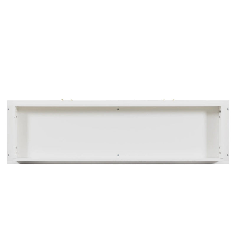 Spliced Panel Buffet Sideboard Cabinet with Open Shelf & Metal Handles – 55 Inch