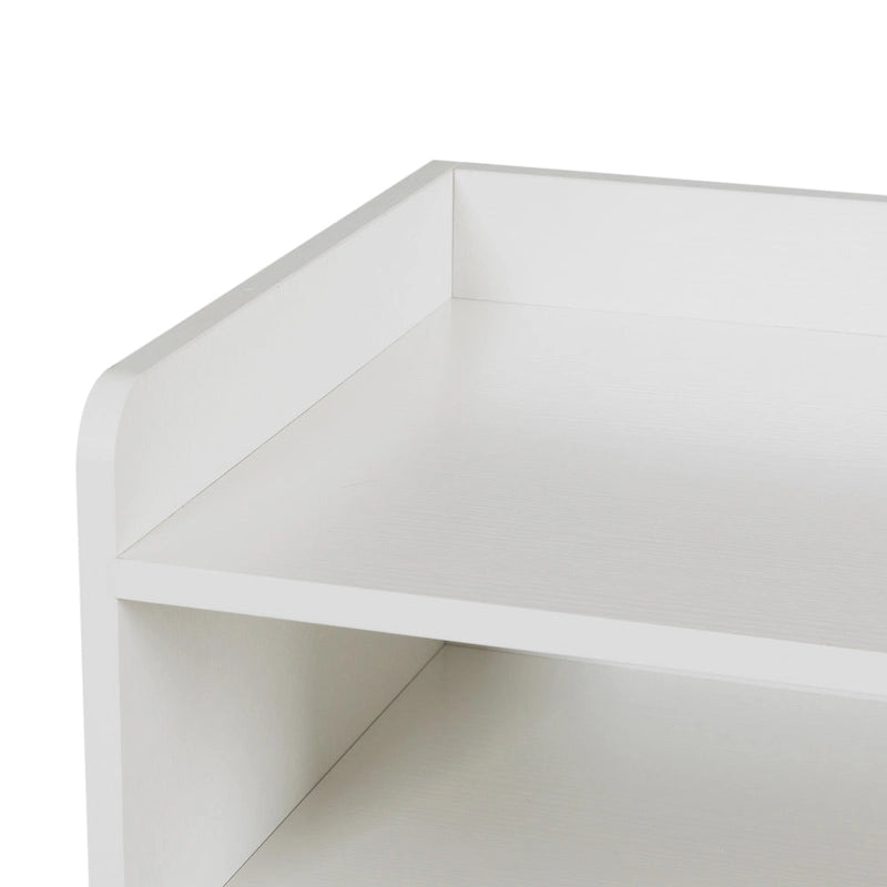 Spliced Panel Buffet Sideboard Cabinet with Open Shelf & Metal Handles – 55 Inch