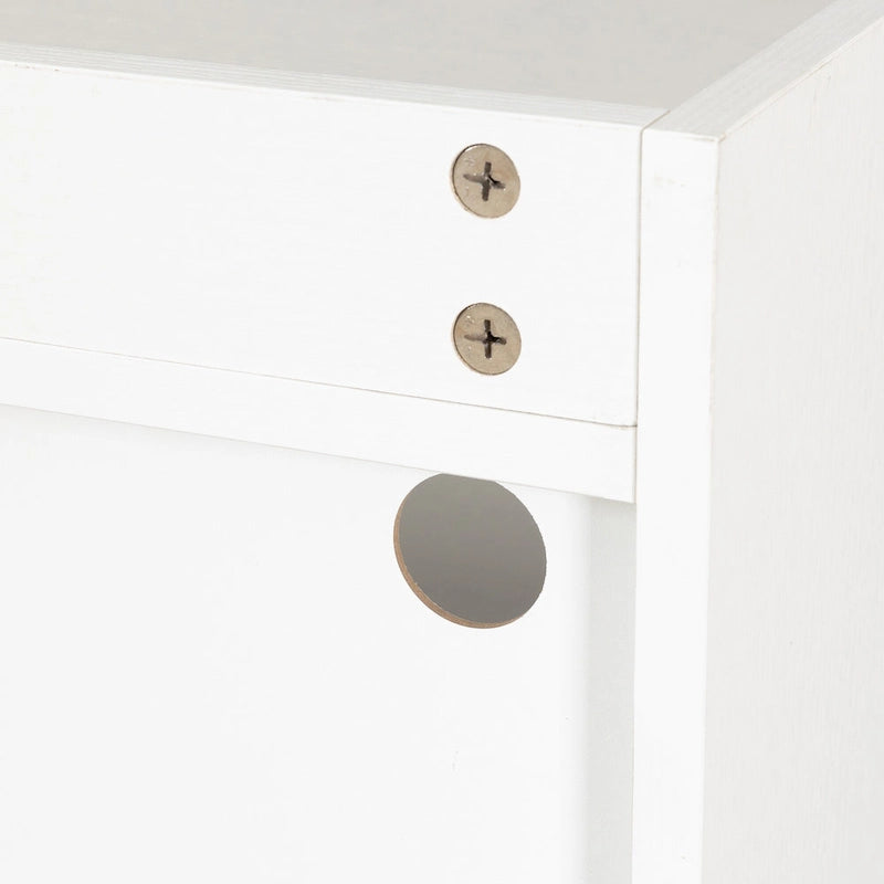 Spliced Panel Buffet Sideboard Cabinet with Open Shelf & Metal Handles – 55 Inch