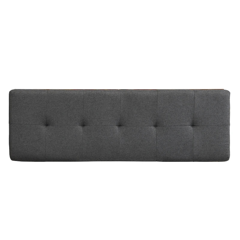 Entryway Storage Bench with Padded Seat & Double-Door Cabinet