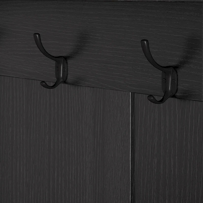 5-in-1 Entryway Hall Tree with Shoe Bench, Pegboard, Coat Hooks and Storage Shelves