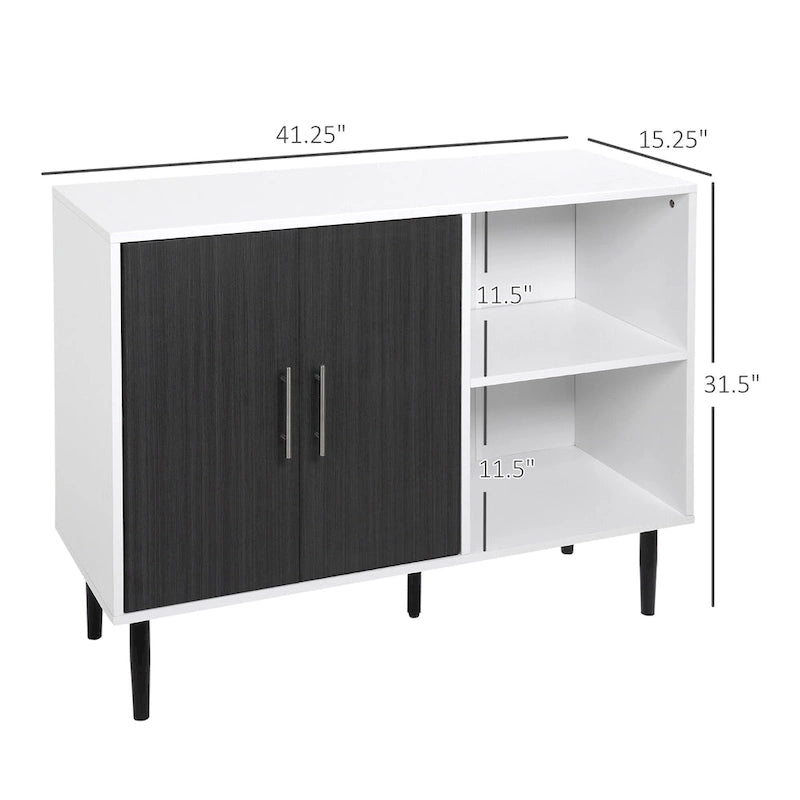 Buffet Cabinet Storage Sideboard with Adjustable Shelf, 2-Door Kitchen Cupboard, Grey