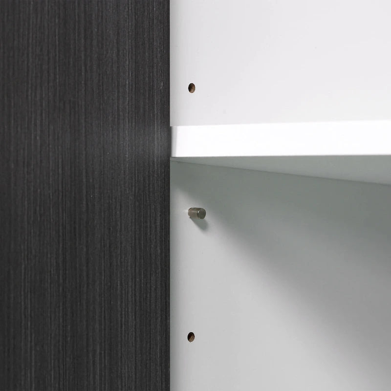 Buffet Cabinet Storage Sideboard with Adjustable Shelf, 2-Door Kitchen Cupboard, Grey
