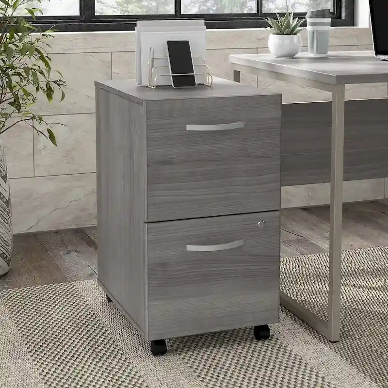 2-Drawer Mobile File Cabinet with Locking Drawers and Casters