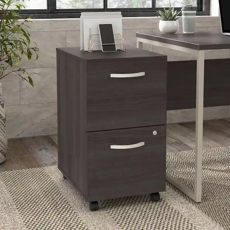 2-Drawer Mobile File Cabinet with Locking Drawers and Casters