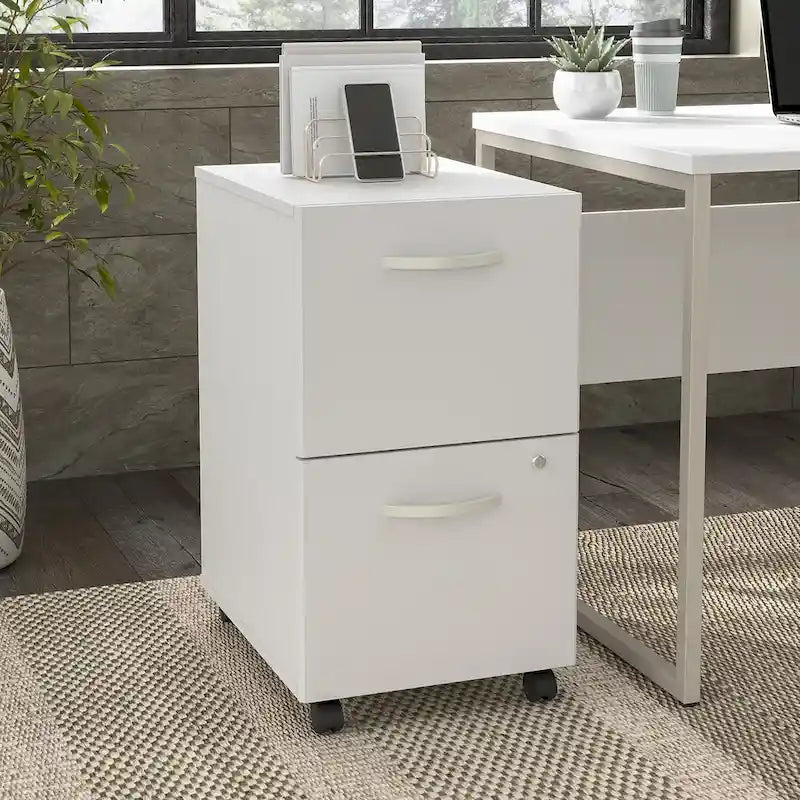 2-Drawer Mobile File Cabinet with Locking Drawers and Casters