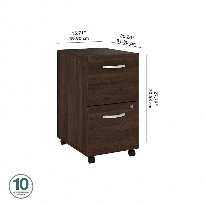 2-Drawer Mobile File Cabinet with Locking Drawers and Casters