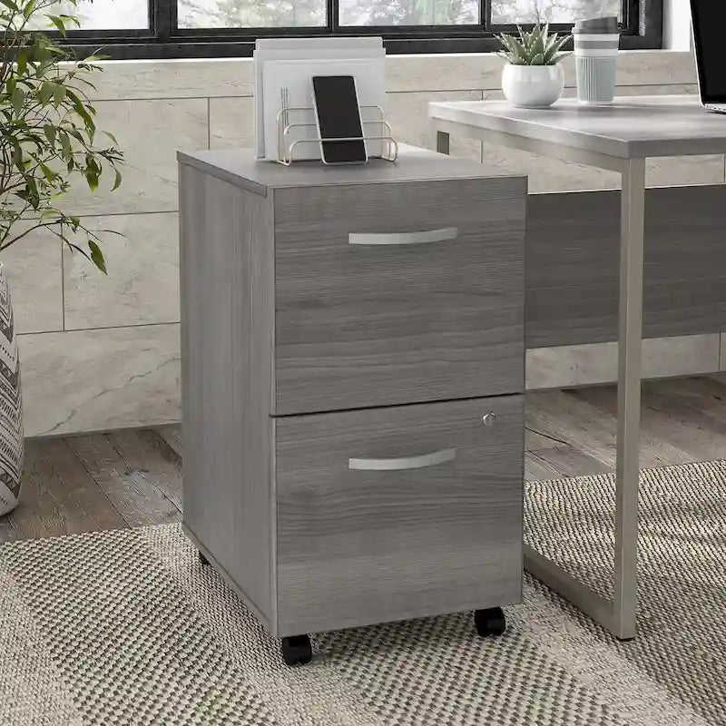 2-Drawer Mobile File Cabinet with Locking Drawers and Casters