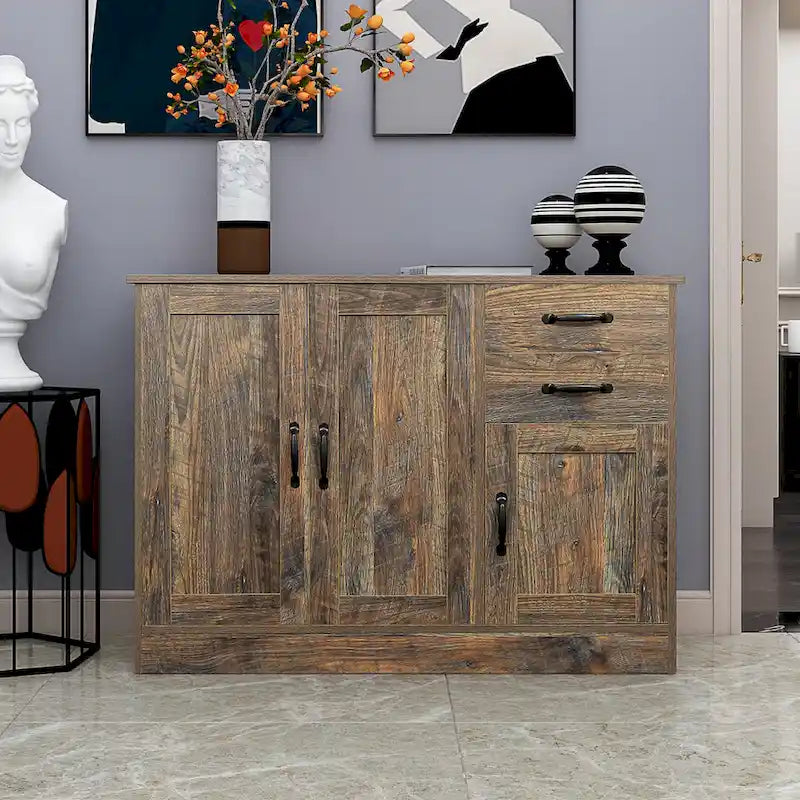 Modern Wood Buffet Sideboard with 3 Doors & 2 Drawers