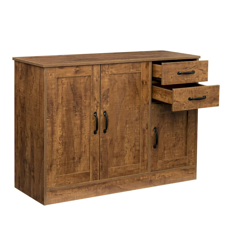 Modern Wood Buffet Sideboard with 3 Doors & 2 Drawers