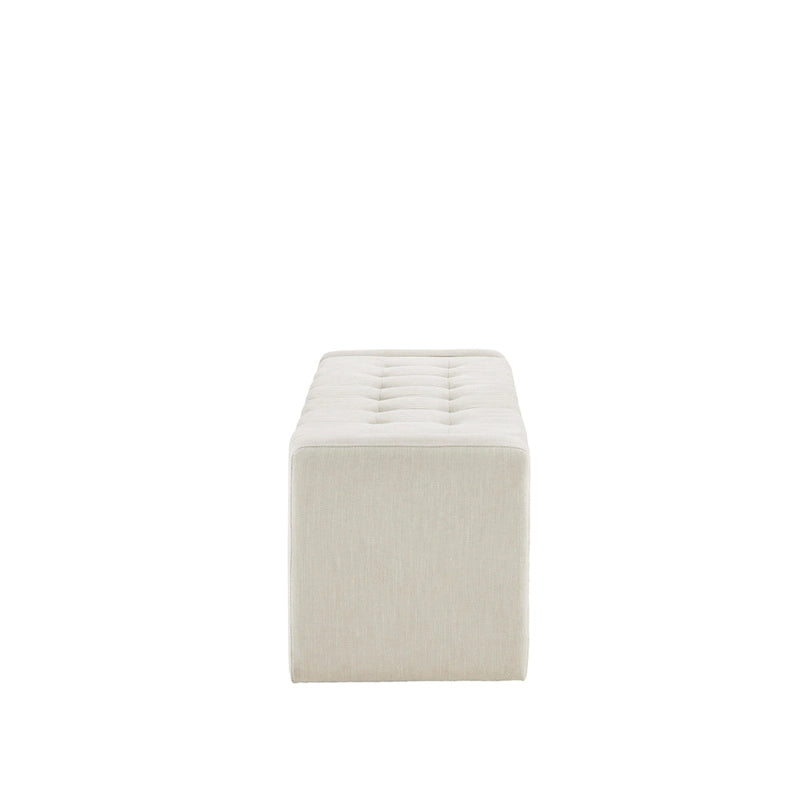 Upholstered Button-Tufted Storage Bench with Soft-Close Lid