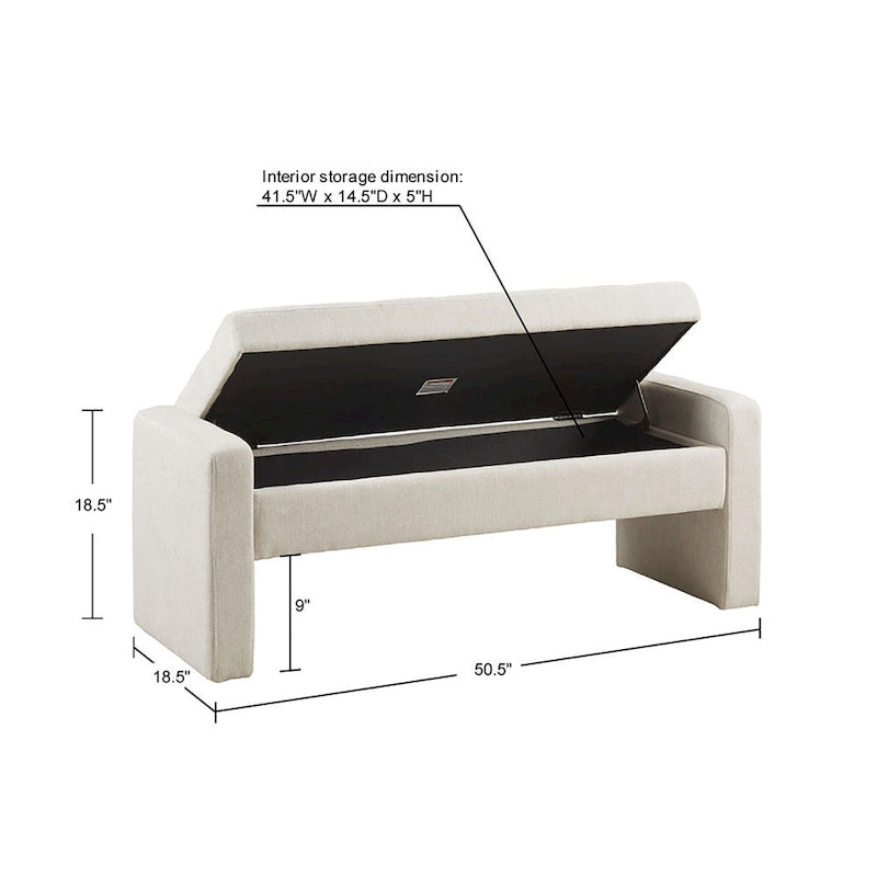 Upholstered Button-Tufted Storage Bench with Soft-Close Lid