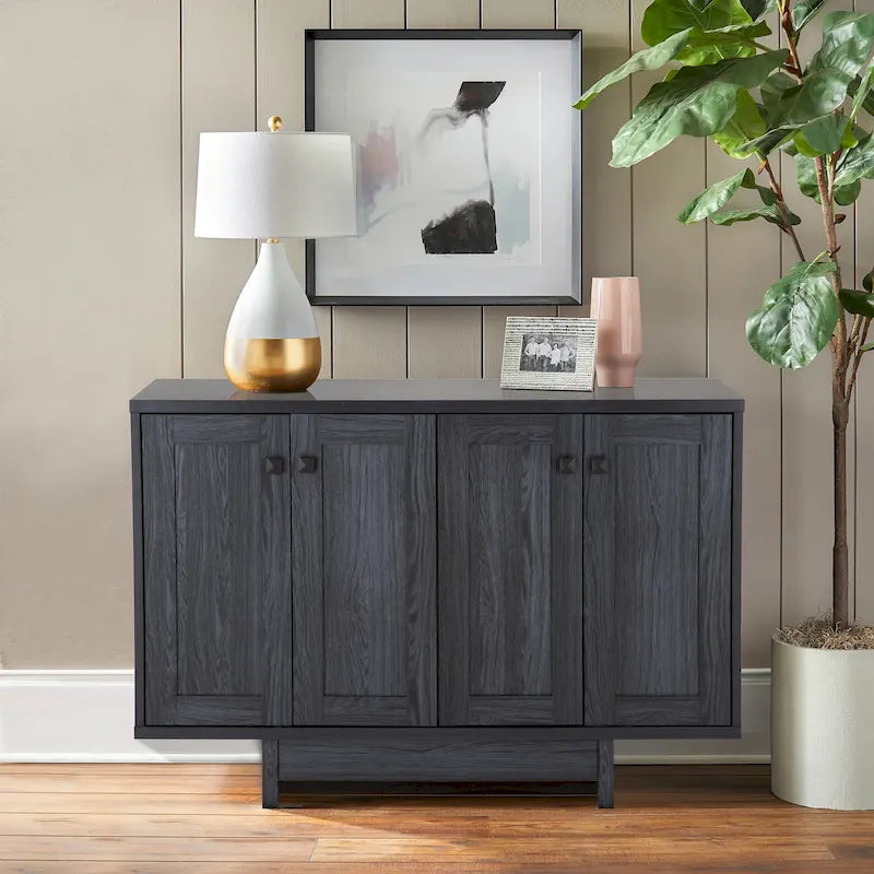 Rustic Wood Sideboard Storage Cabinet with 2 Doors – 47 Inch