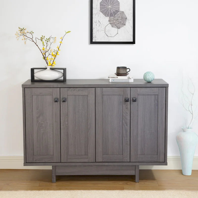 Rustic Wood Sideboard Storage Cabinet with 2 Doors – 47 Inch