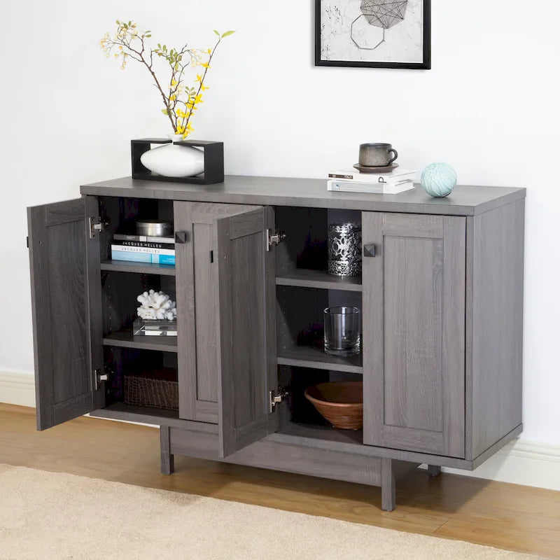Rustic Wood Sideboard Storage Cabinet with 2 Doors – 47 Inch