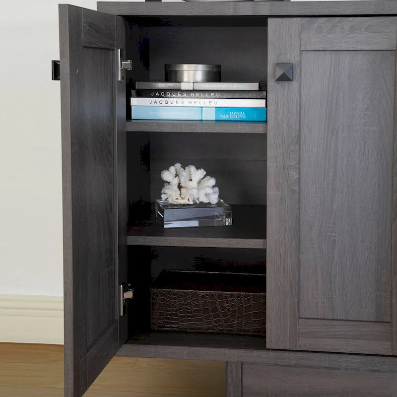 Rustic Wood Sideboard Storage Cabinet with 2 Doors – 47 Inch