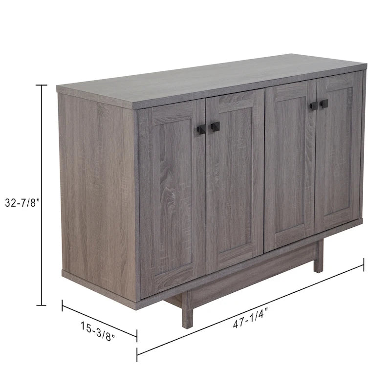Rustic Wood Sideboard Storage Cabinet with 2 Doors – 47 Inch