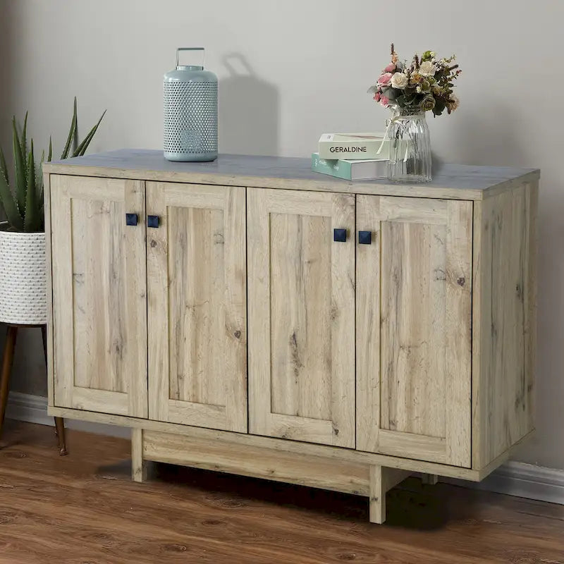 Rustic Wood Sideboard Storage Cabinet with 2 Doors – 47 Inch