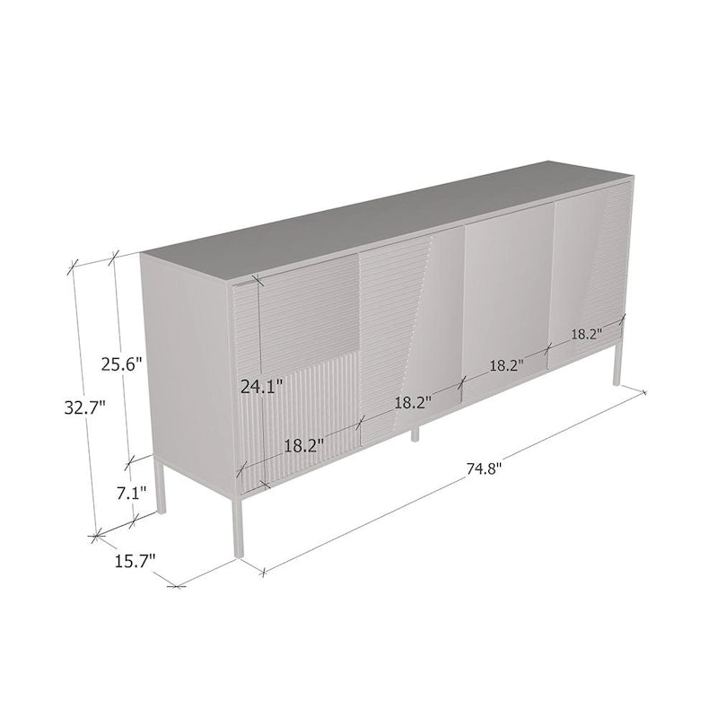 Modern Matte Sideboard Buffet Cabinet with Wide Storage