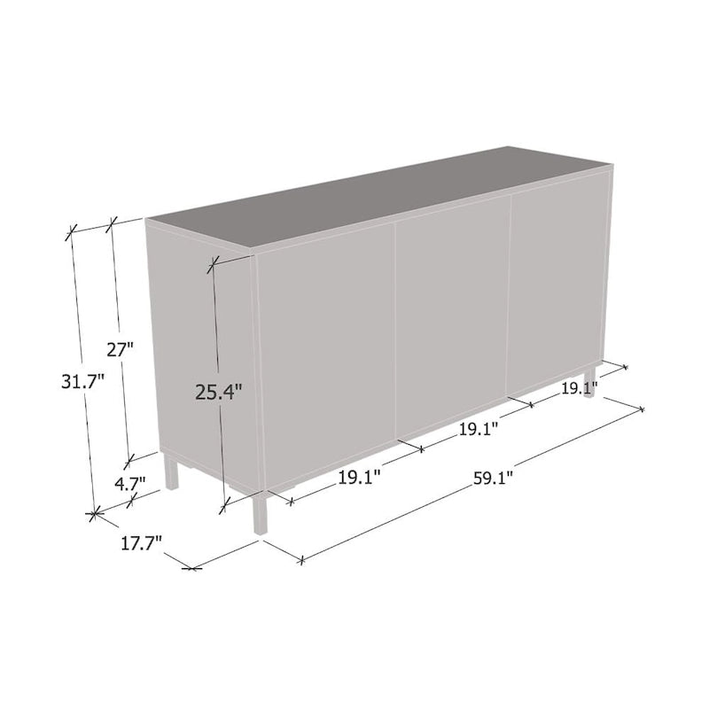 Modern Matte Sideboard Storage Cabinet
