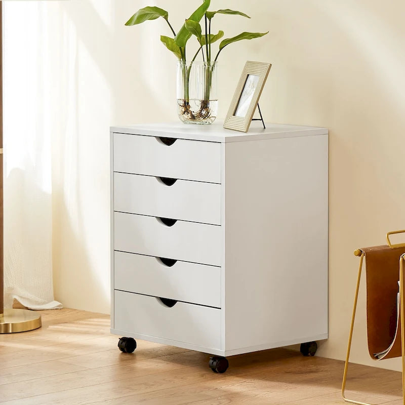 5-Drawer Mobile Storage Cabinet with Locking Wheels