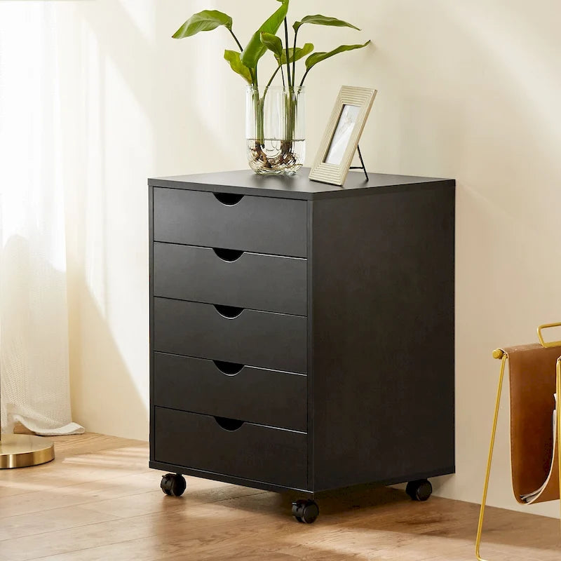 5-Drawer Mobile Storage Cabinet with Locking Wheels