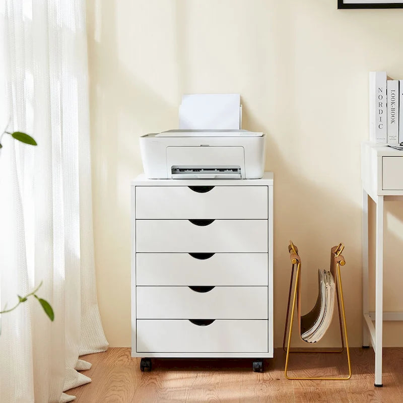 5-Drawer Mobile Storage Cabinet with Locking Wheels