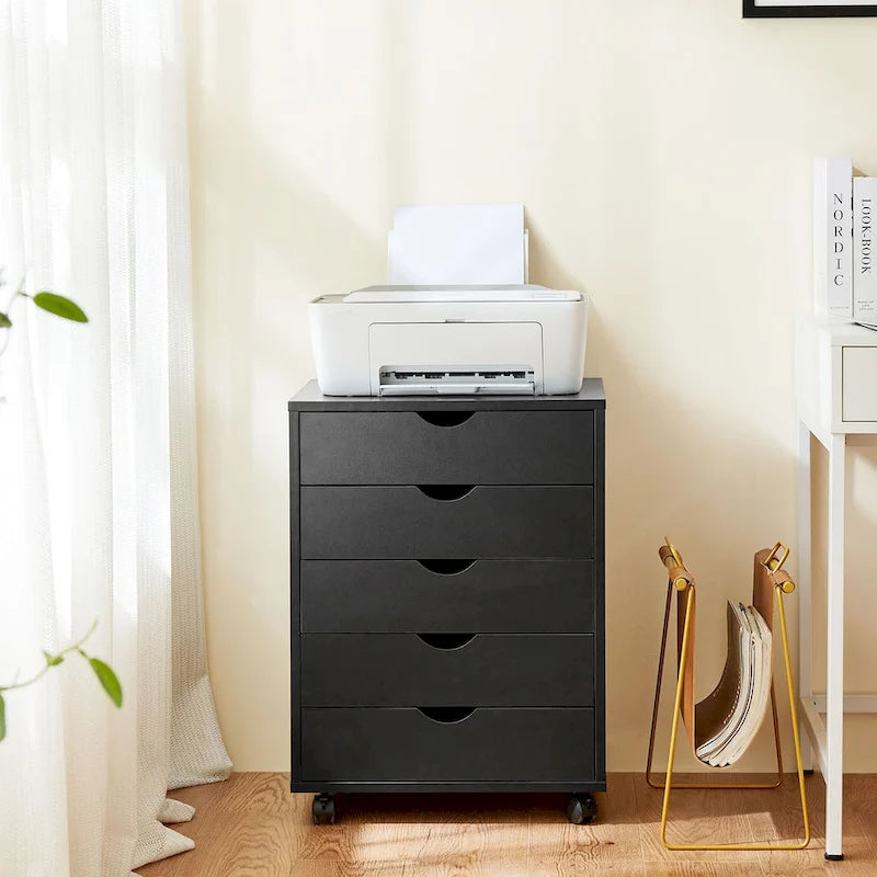 5-Drawer Mobile Storage Cabinet with Locking Wheels