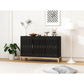 3-Door Sideboard Buffet Cabinet with Adjustable Shelf and Gold Handles
