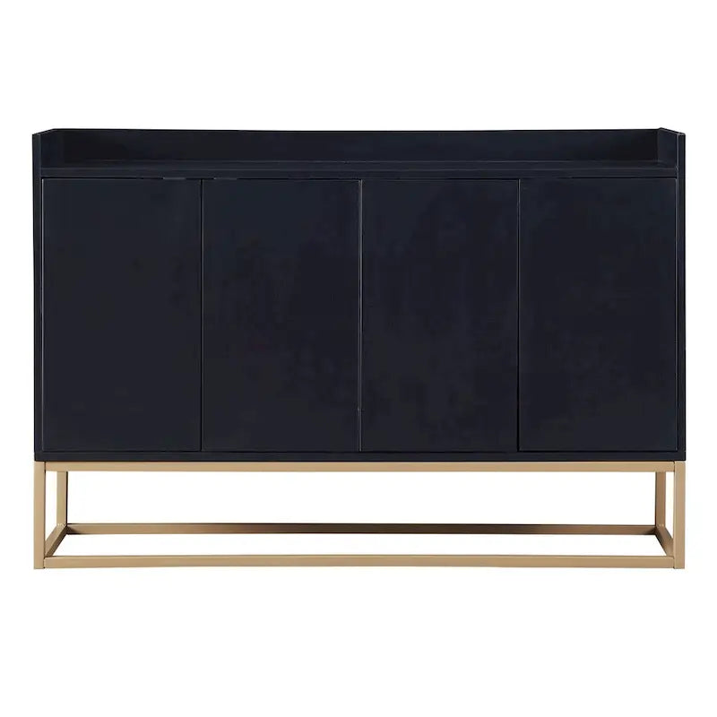 Modern Sideboard Buffet Cabinet with Push-Open Doors and Metal Legs