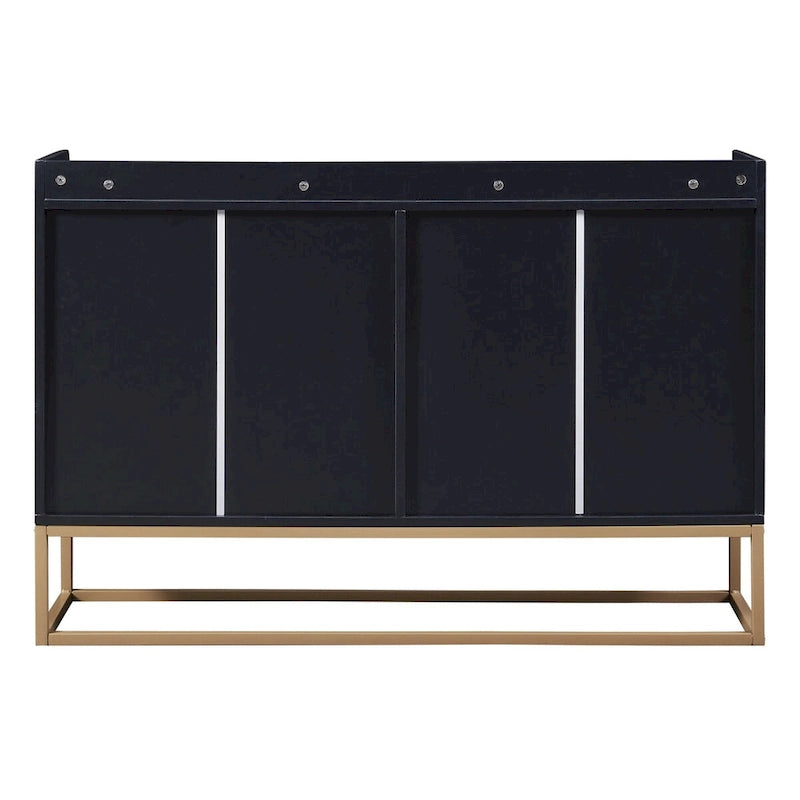 Modern Sideboard Buffet Cabinet with Push-Open Doors and Metal Legs