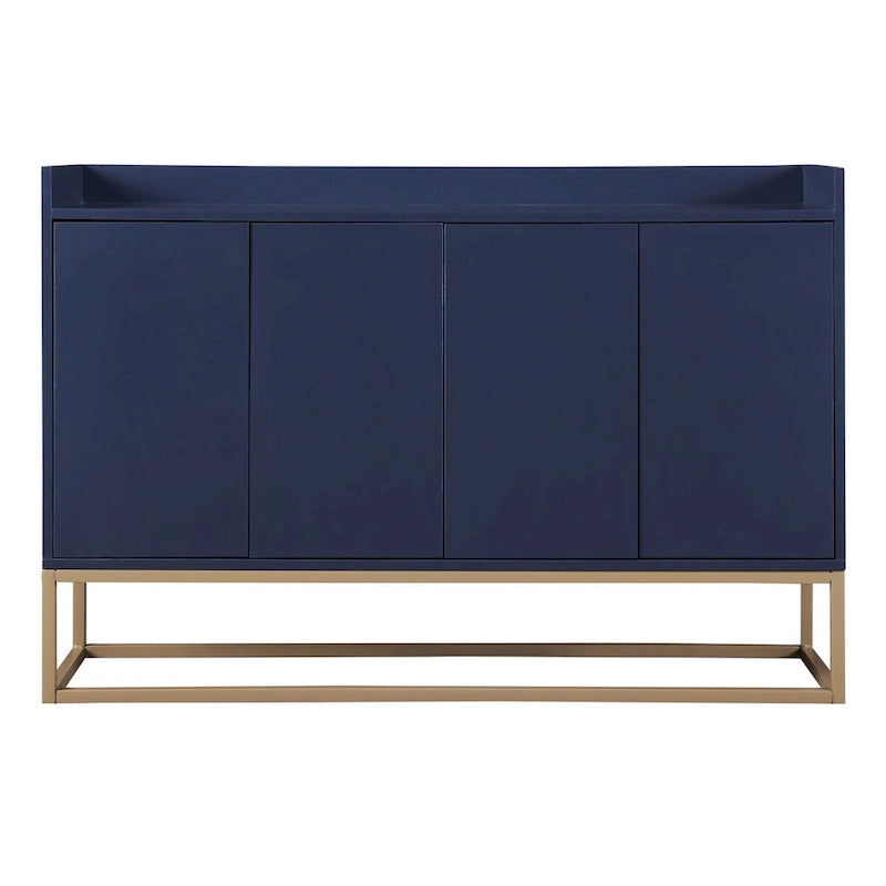 Modern Sideboard Buffet Cabinet with Push-Open Doors and Metal Legs