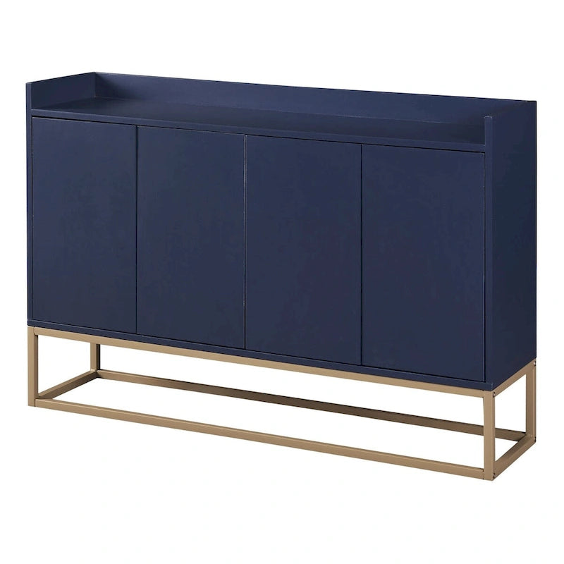 Modern Sideboard Buffet Cabinet with Push-Open Doors and Metal Legs