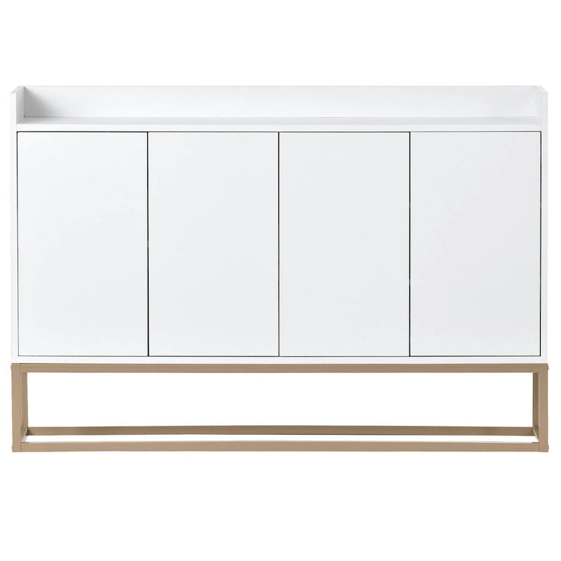 Modern Sideboard Buffet Cabinet with Push-Open Doors and Metal Legs