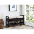 Espresso Storage Bench with Flip-Top Seats & Bottom Shoe Rack
