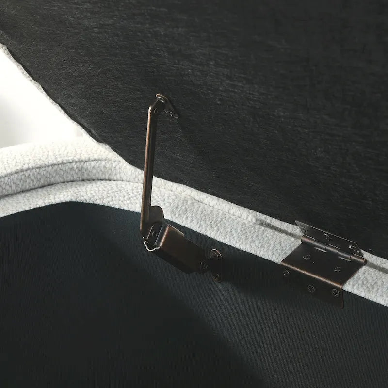 Upholstered Storage Bench with Linen Top and Large Inner Compartment
