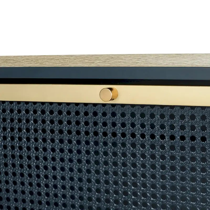 Freestanding Shoe Storage Cabinet with 3 Rattan-Effect Metal Doors and Adjustable Shelves