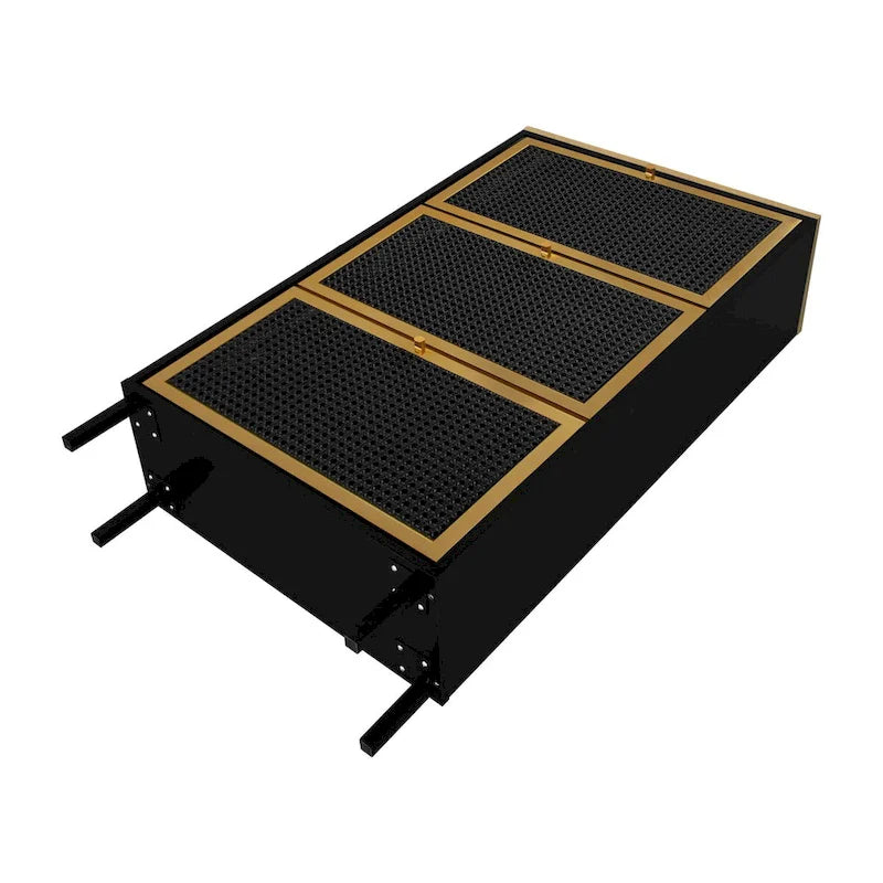 Freestanding Shoe Storage Cabinet with 3 Rattan-Effect Metal Doors and Adjustable Shelves