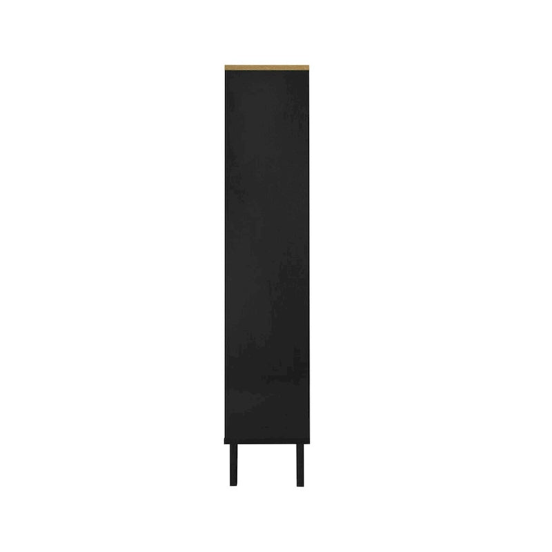 Freestanding Shoe Storage Cabinet with 3 Rattan-Effect Metal Doors and Adjustable Shelves