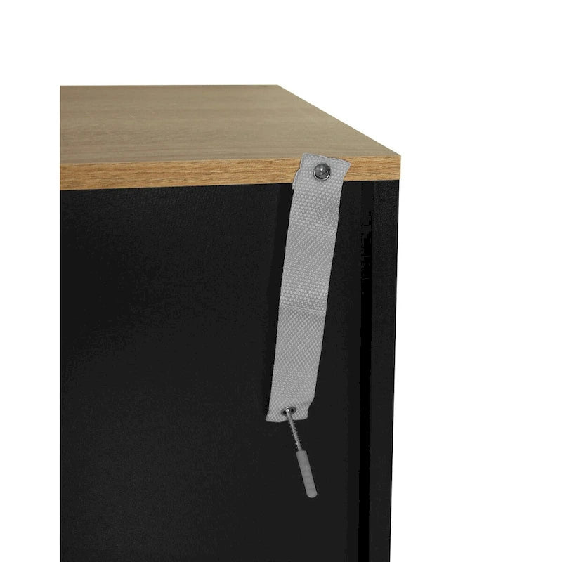 Freestanding Shoe Storage Cabinet with 3 Rattan-Effect Metal Doors and Adjustable Shelves