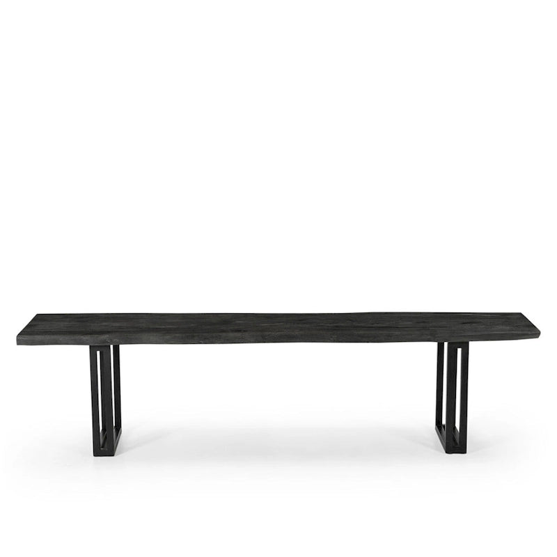 Solid Wood Dining Bench with Iron Legs