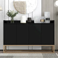Slim Buffet Sideboard with Push-Open Doors & Adjustable Shelves