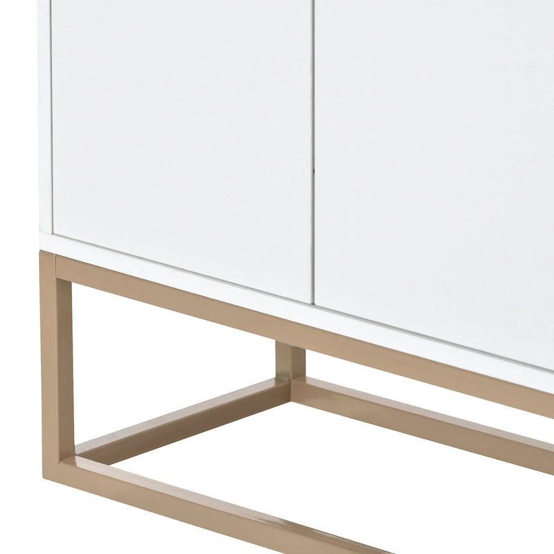 Slim Buffet Sideboard with Push-Open Doors & Adjustable Shelves