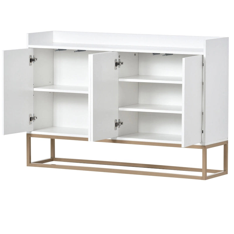 Slim Buffet Sideboard with Push-Open Doors & Adjustable Shelves