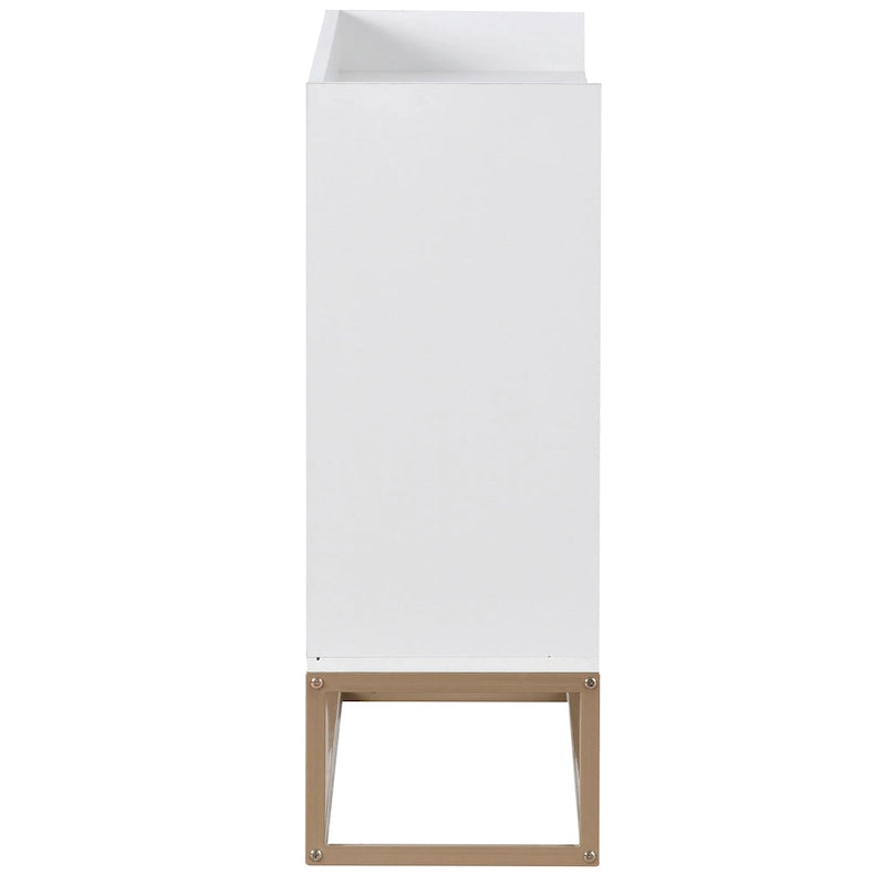Slim Buffet Sideboard with Push-Open Doors & Adjustable Shelves