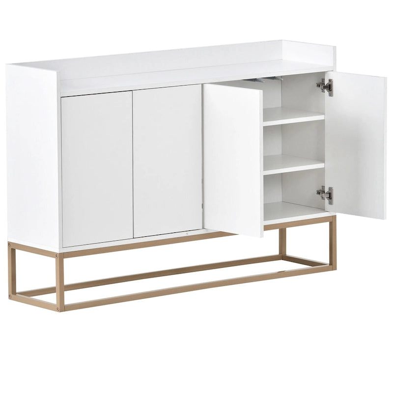 Slim Buffet Sideboard with Push-Open Doors & Adjustable Shelves