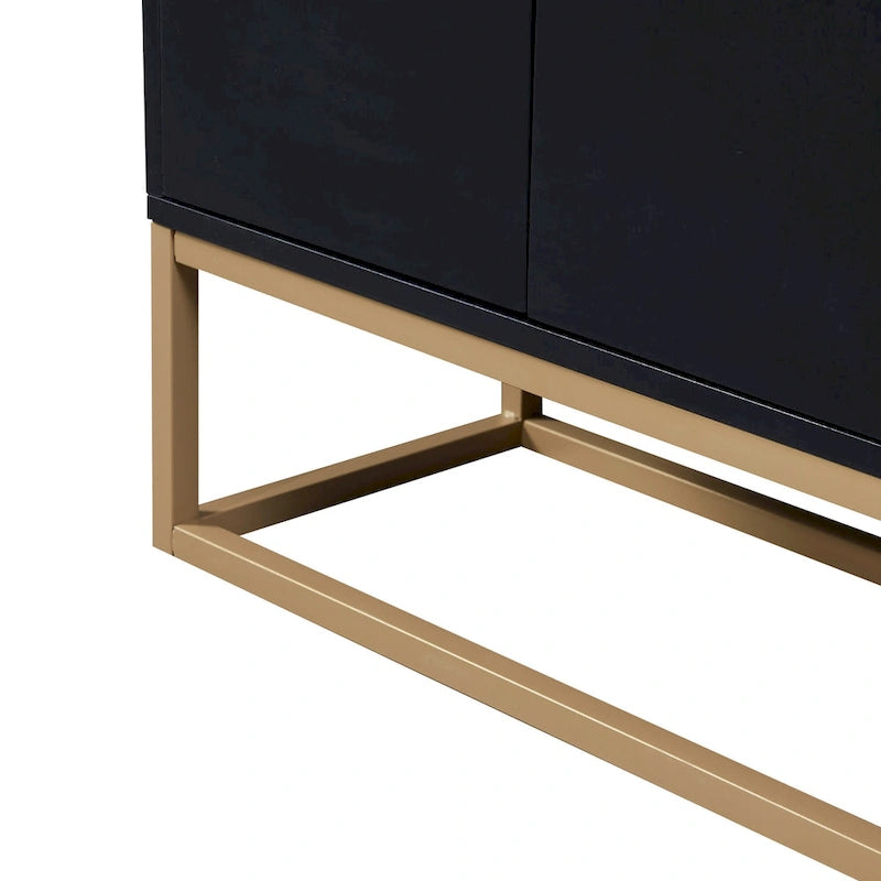 Slim Buffet Sideboard with Push-Open Doors & Adjustable Shelves