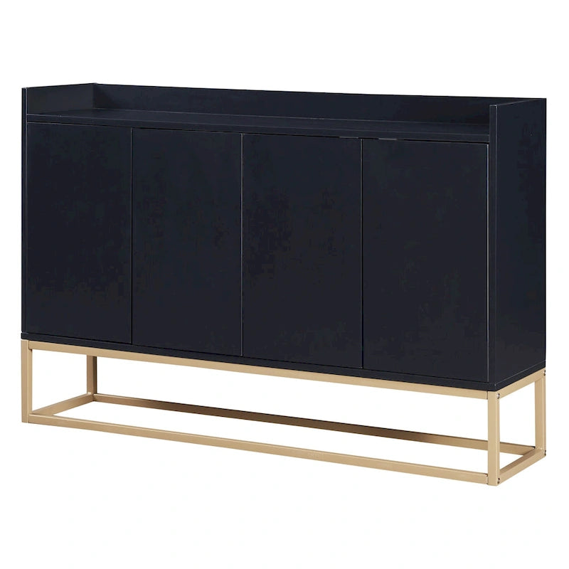 Slim Buffet Sideboard with Push-Open Doors & Adjustable Shelves