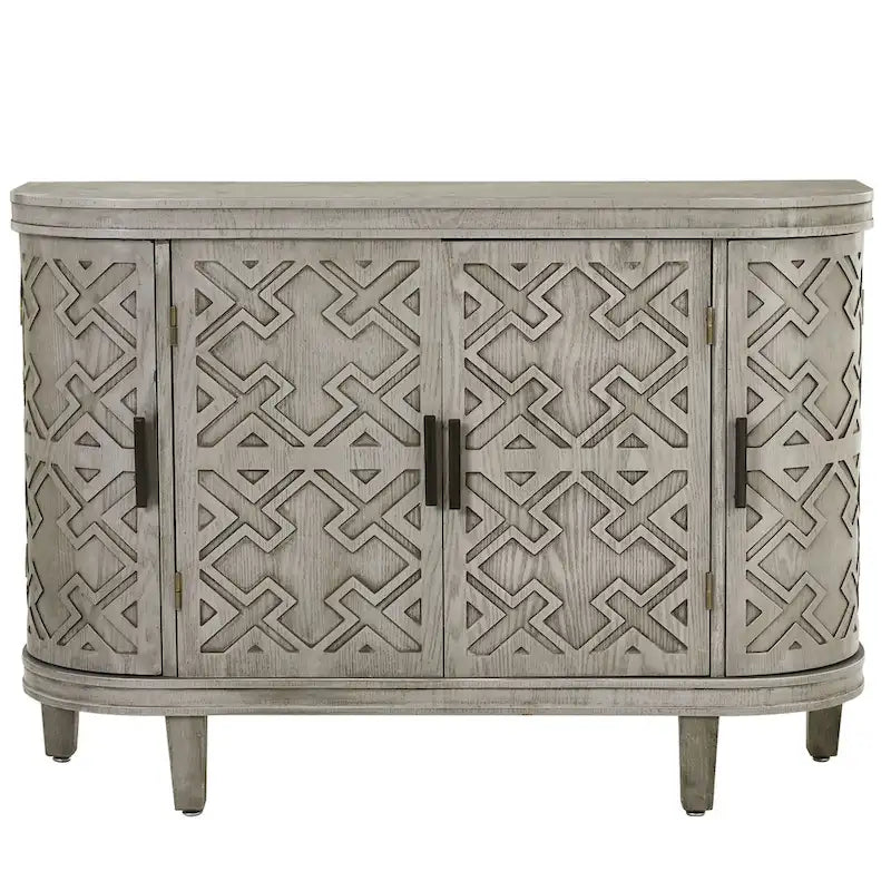 Storage Cabinet with Antique Pattern Doors